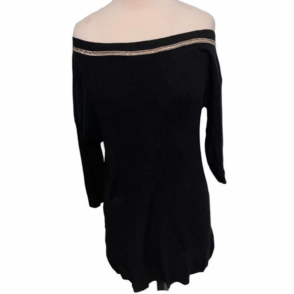 Thalia Sodi‎ Off The Shoulder Sweater Black Large - Picture 13 of 13